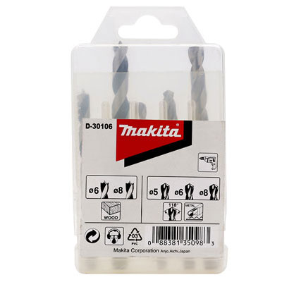 Bộ mũi khoan gỗ và sắt 5 mũi Makita D-30106